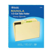1/3 Cut Letter Size Manila File Folder (100/Pack) - BACKUPMYFILESNOW