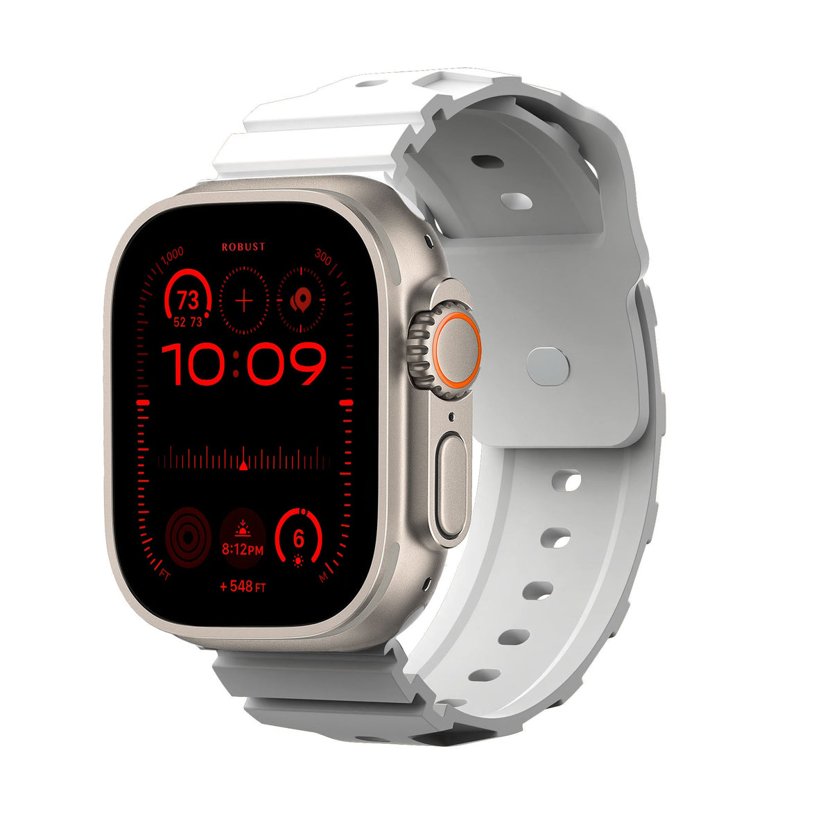 Robust sport band in black with breathable material and adjustable strap, designed for comfortable active wear.