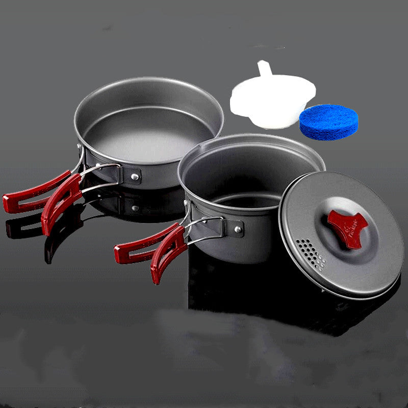 Picnic cookware camping pot set by My Store with compact pots for outdoor cooking