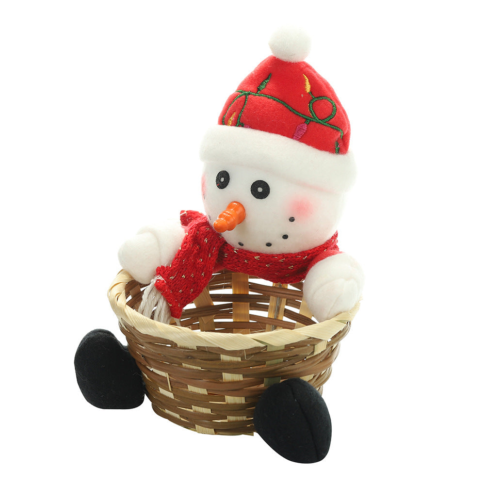 Christmas decorations fruit basket with festive seasonal fruit display