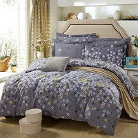 Four-piece cotton bedding set by My Store in coordinated home textile colors and patterns