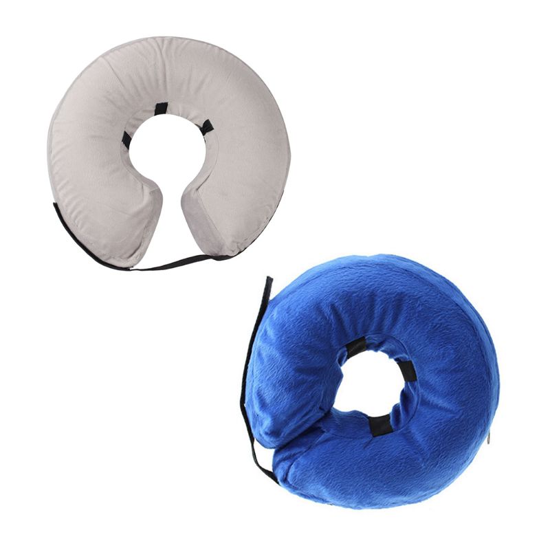 PVC inflatable dog collar for anti-bite and anti-lick protection, adjustable pet recovery collar