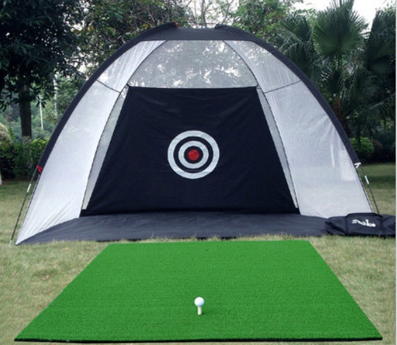 Golf practice net tent hitting cage with mesh enclosure for outdoor garden grassland training