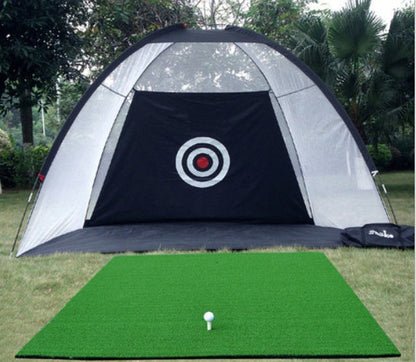 Golf practice net tent hitting cage with mesh enclosure for outdoor garden grassland training