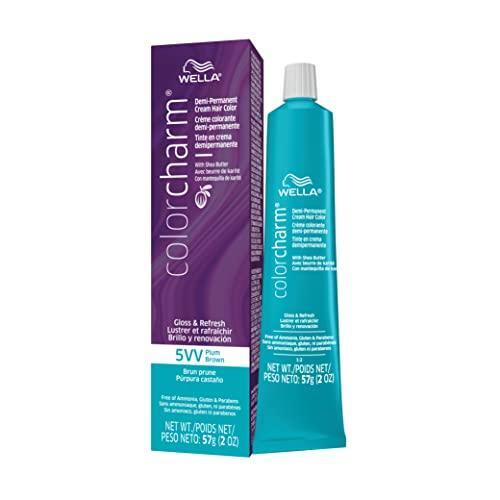 Wella Professionals Color Charm Gloss & Refresh Demi-Permanent Cream Hair Color - 5VV - Plum Brown