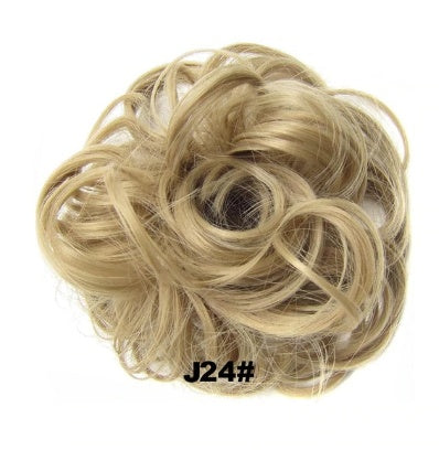 Hair ring accessory, close-up view of metallic ring for styling hair