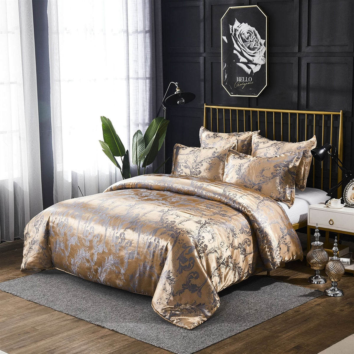 Three-piece bedding set by My Store with coordinated sheets and pillowcases in a soft, neutral design