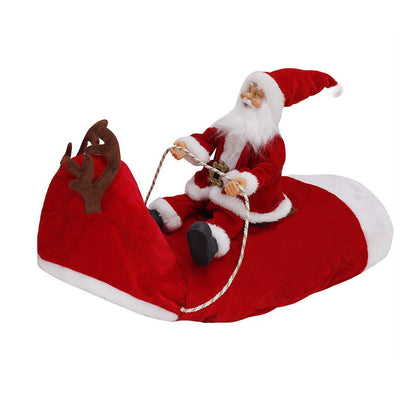 Dog Christmas clothes with Santa Claus riding a deer design, festive pet outfit