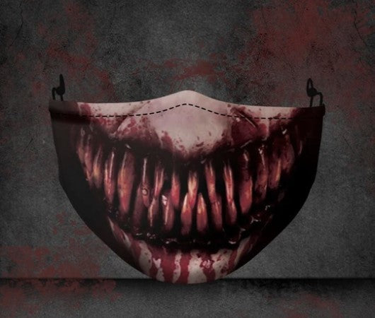 Explosive Halloween mask with spooky design and detailed face covering