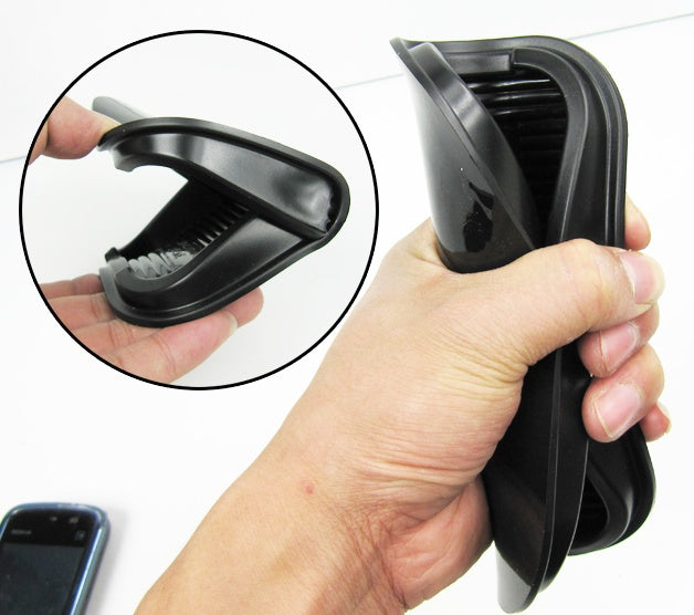 Black anti-slip car dashboard pad with iPhone 6 Plus navigation bracket and multi-function storage box