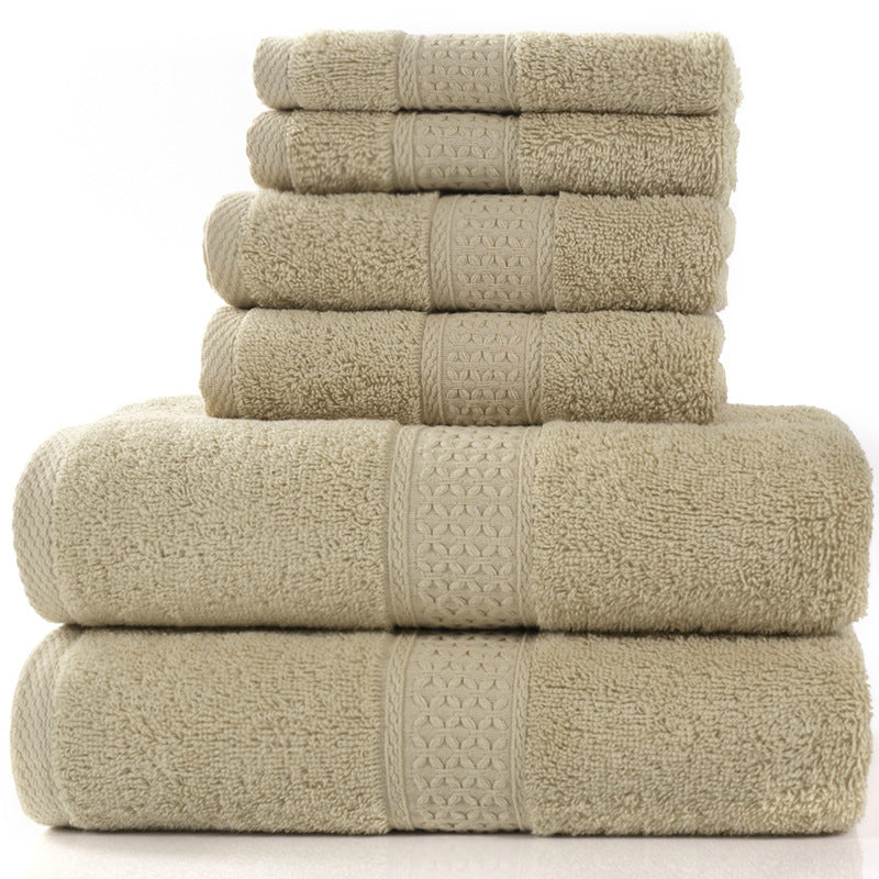 Cotton absorbent towel set of 3 or 6 pieces by My Store in assorted colors