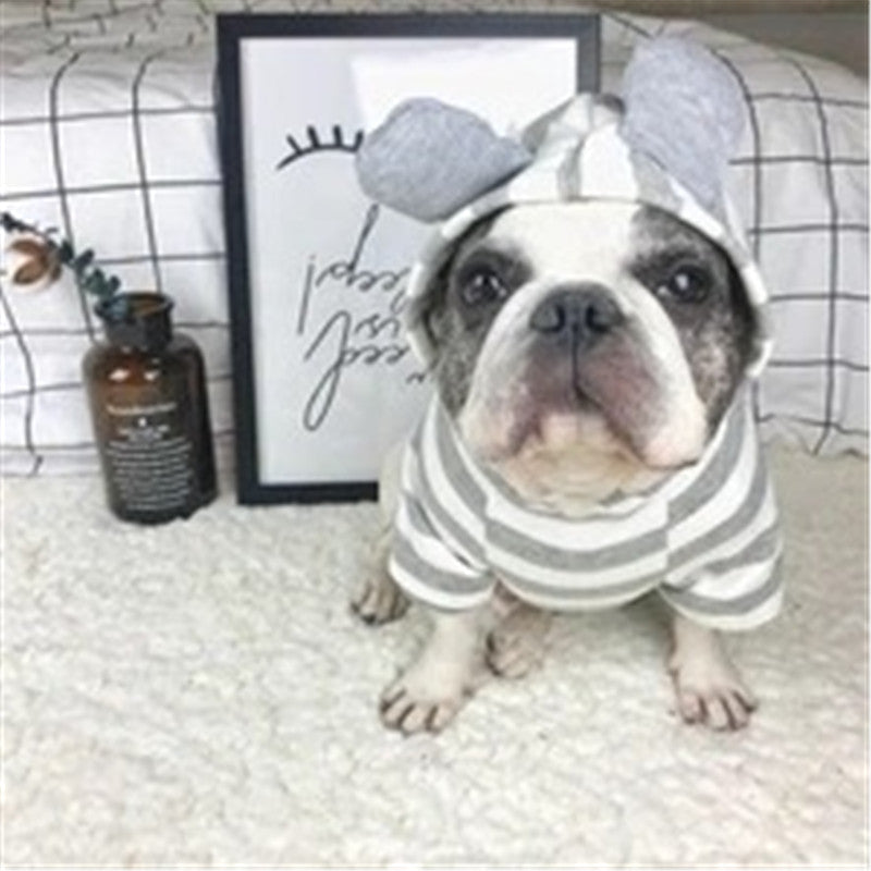 Striped pet sweater by My Store, soft knit clothing for dogs and cats
