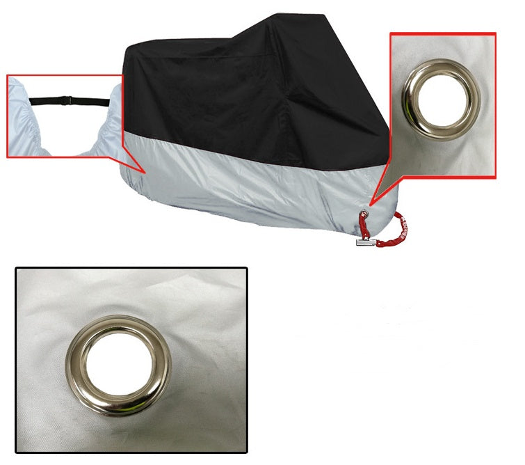 Waterproof motorcycle cover by My Store, gray protective cover shown folded neatly