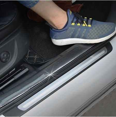 5D carbon fiber rubber car sticker sheet with textured black finish and adhesive backing