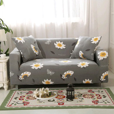 Printed sofa cushion cover with patterned fabric for sofa seatingledge