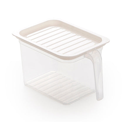 Household refrigerator crisper drawer interior view