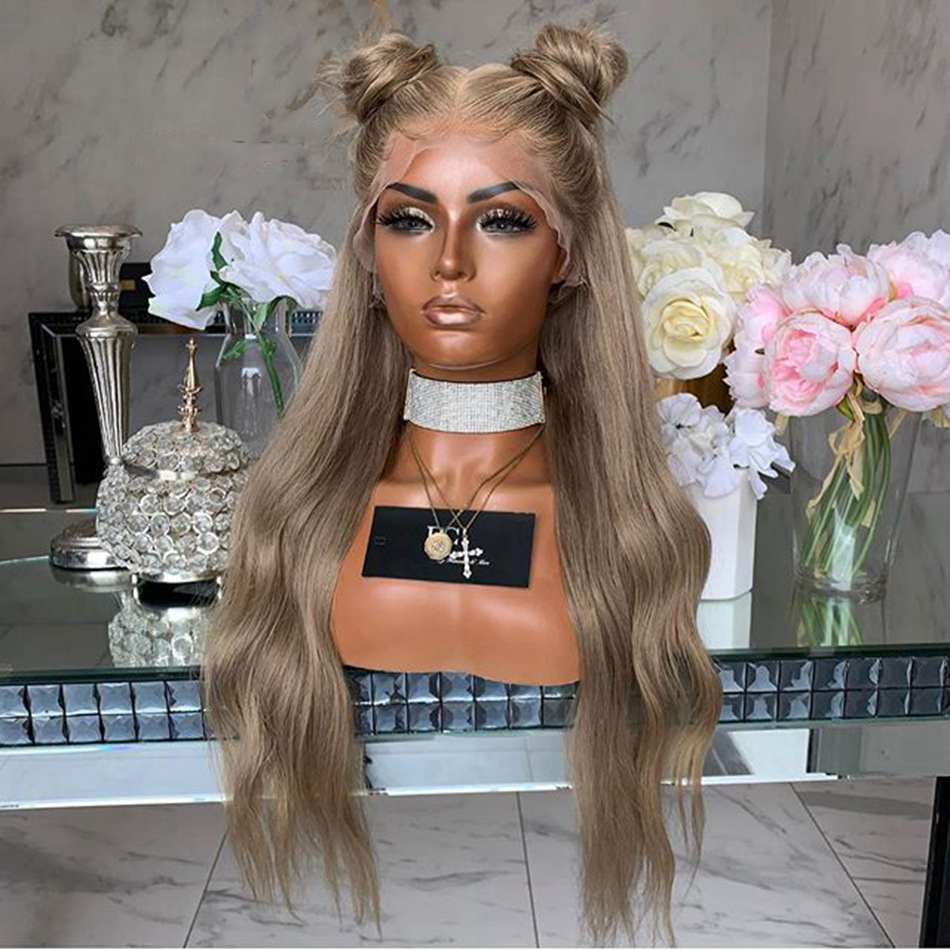 Lace golden wig displayed with a natural hairline and soft, wavy texture