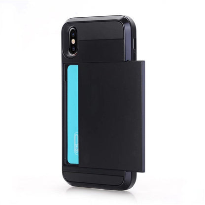 Card phone case with slim protective design in clear view