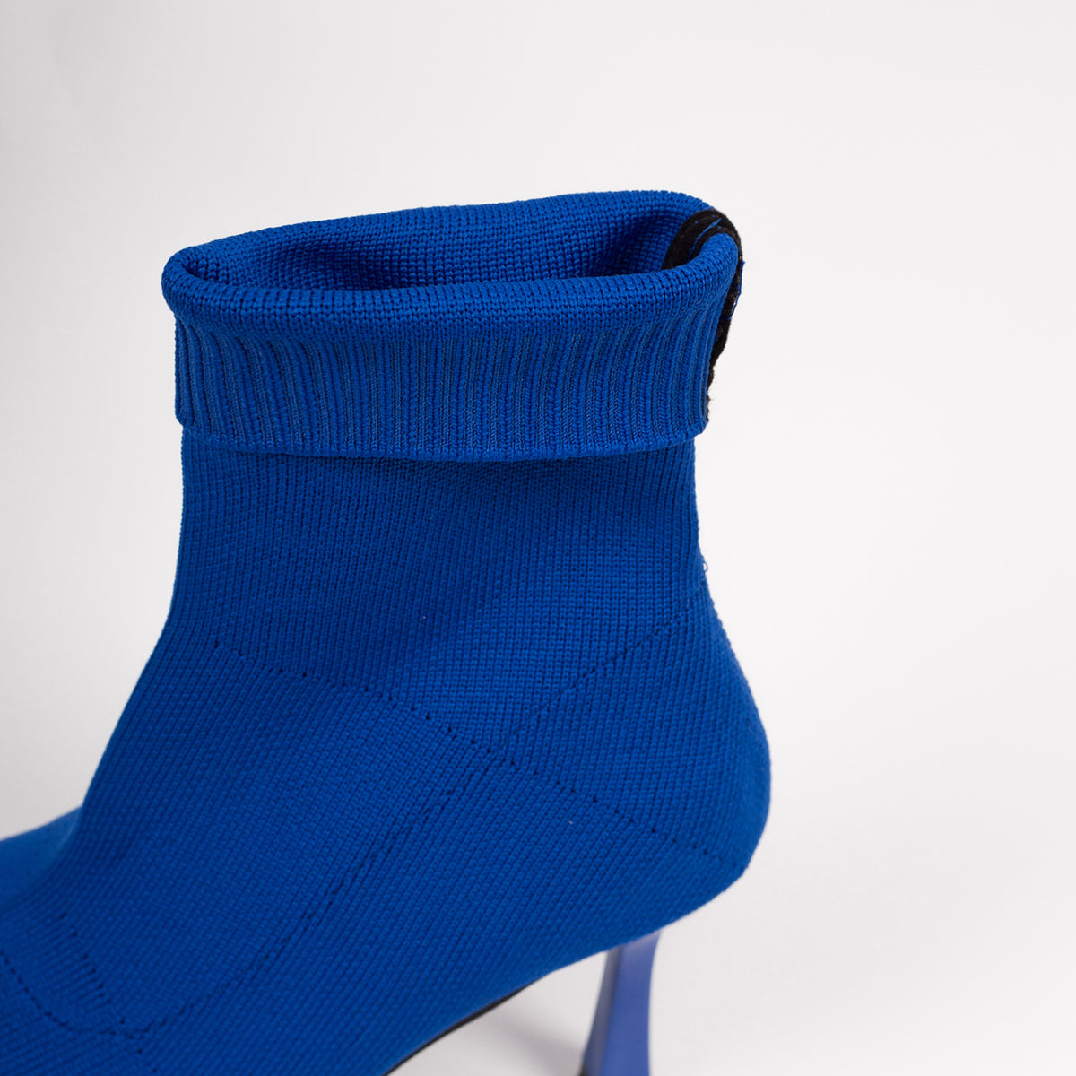 2026 Klein Blue Stretch Knit Sock Ankle Boots For Women, Pointed Toe Thin Stiletto Heel Slip-On Slim Booties