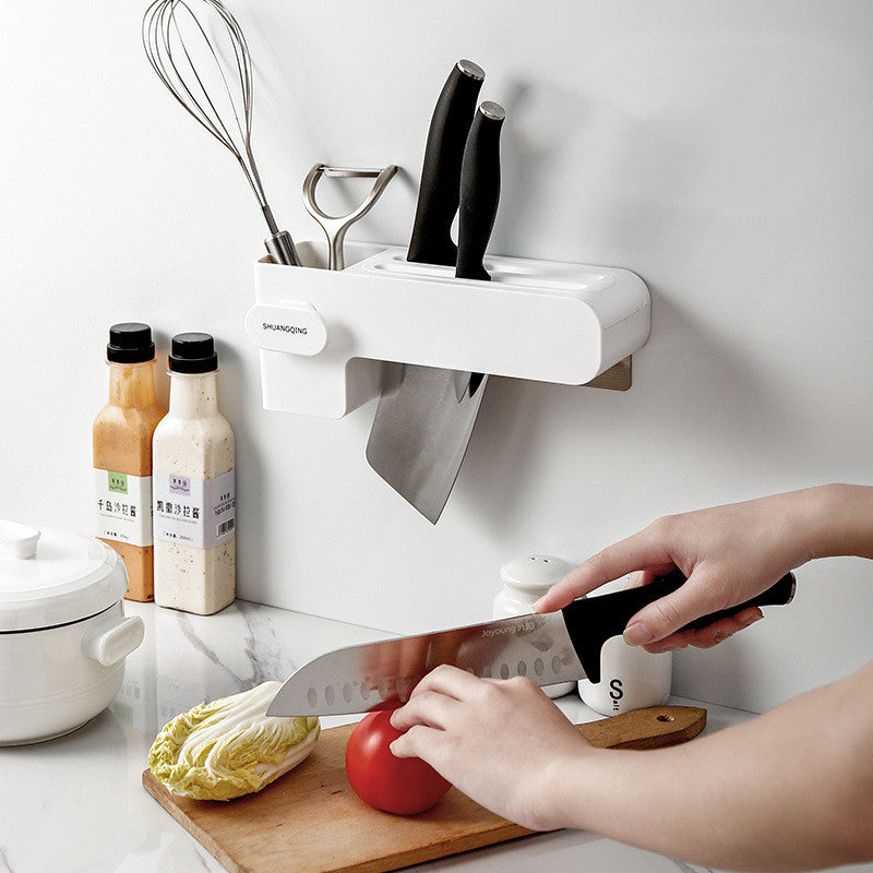 Kitchen knife rack for organizing kitchen supplies, shown in a simple functional design
