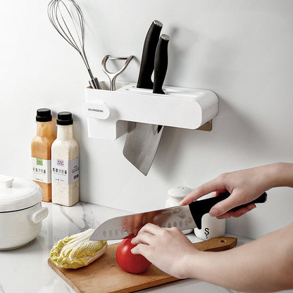 Kitchen knife rack for organizing kitchen supplies, shown in a simple functional design