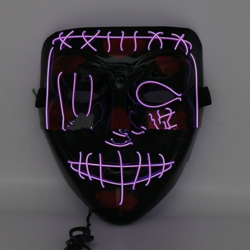 Halloween scary face hood with eerie mask design covering the head and face