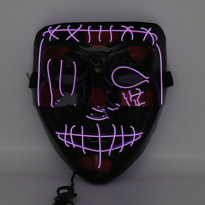 Halloween scary face hood with eerie mask design covering the head and face