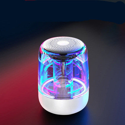 Portable Bluetooth column speaker with powerful bass, FM radio, and variable-color LED lights