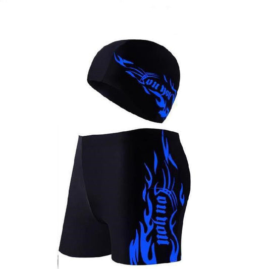 Men's plus size swimming trunks by My Store, solid-color swim shorts with elastic waistband