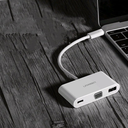 Notebook USB splitter hub with HD head, compact black design