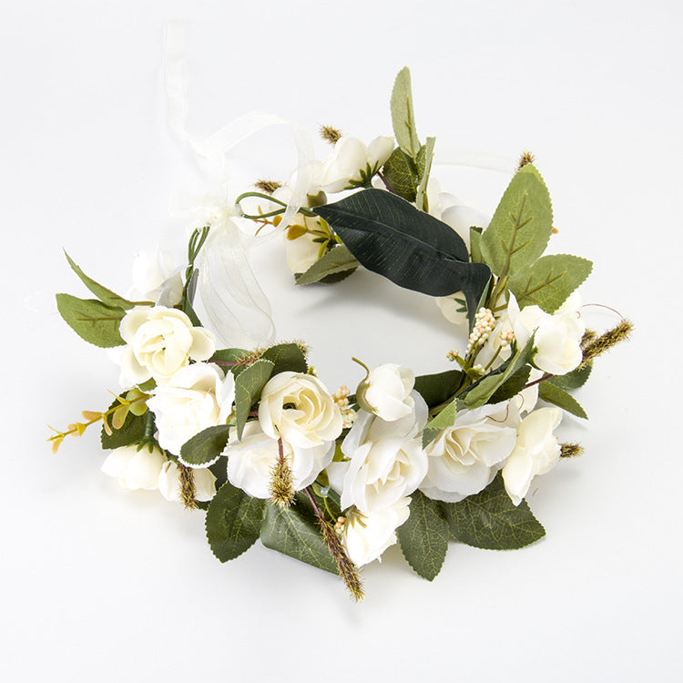 Wreath hair accessories displayed in a decorative arrangement