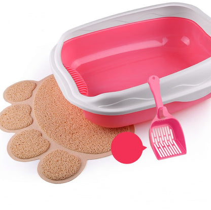 Semi enclosed cat sized thickened splash proof toilet in neutral plastic design