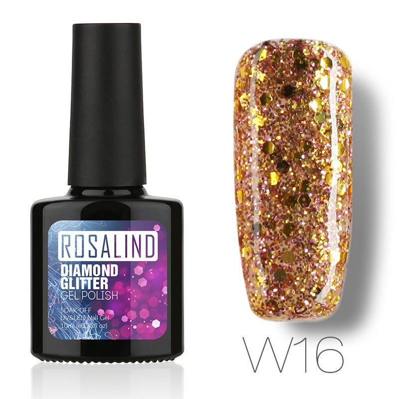 Nail Diamond gel nail product in a clear jar with sparkling glitter finish