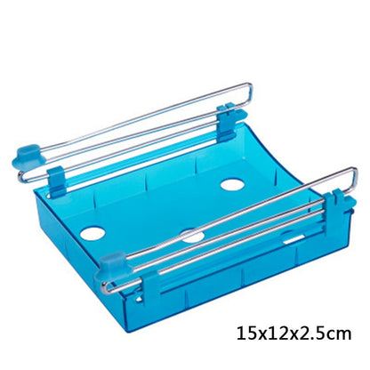 Hanging plastic refrigerator clapboard storage rack for organizing kitchen supplies