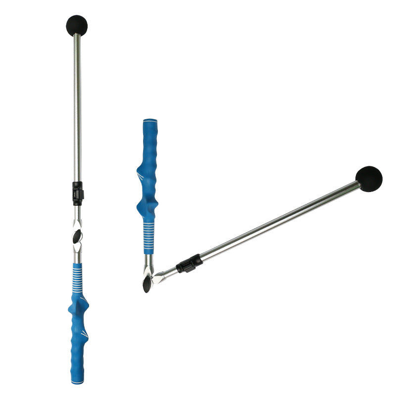 Golf folding swing trainer with compact foldable frame and practice club setup