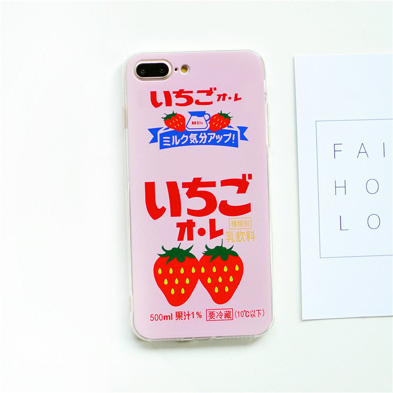 Strawberry phone case with vibrant red berry design and green leaves