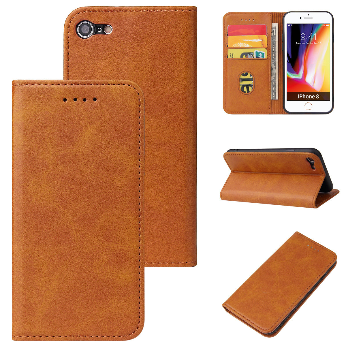 Soft rubber mobile phone holster compatible with Apple devices, black protective case view
