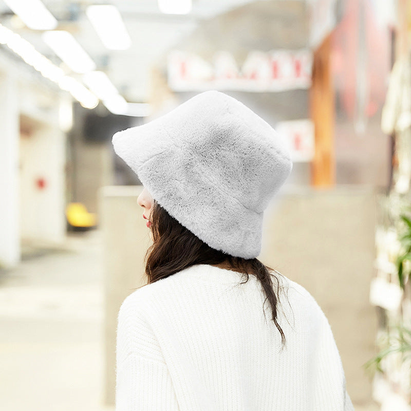 Warm fur hat with a soft, textured design for cold-weather wear