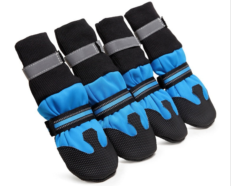 Waterproof dog boots for large and medium dogs, durable black paw protection boots