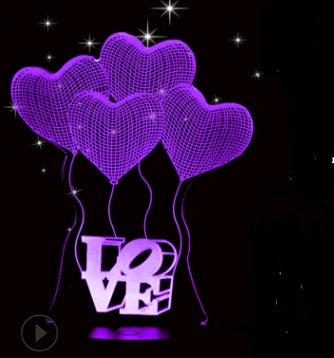 3D owl LED night light table lamp with color-changing touch control