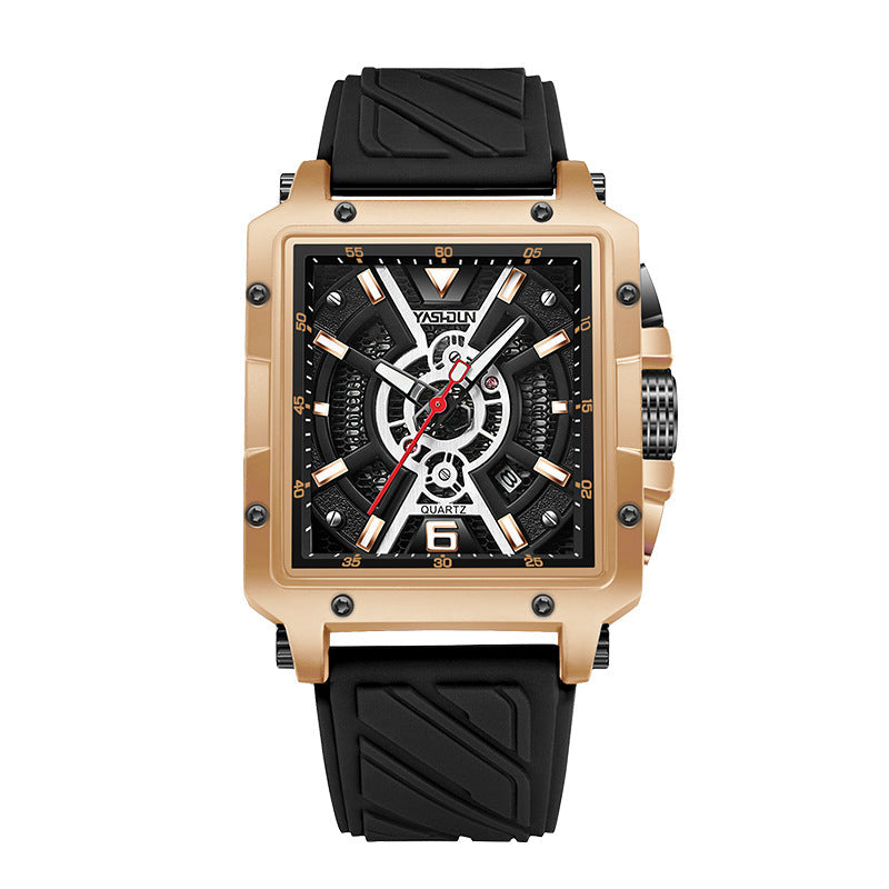 Fashionable men's watch with large square dial from My Store