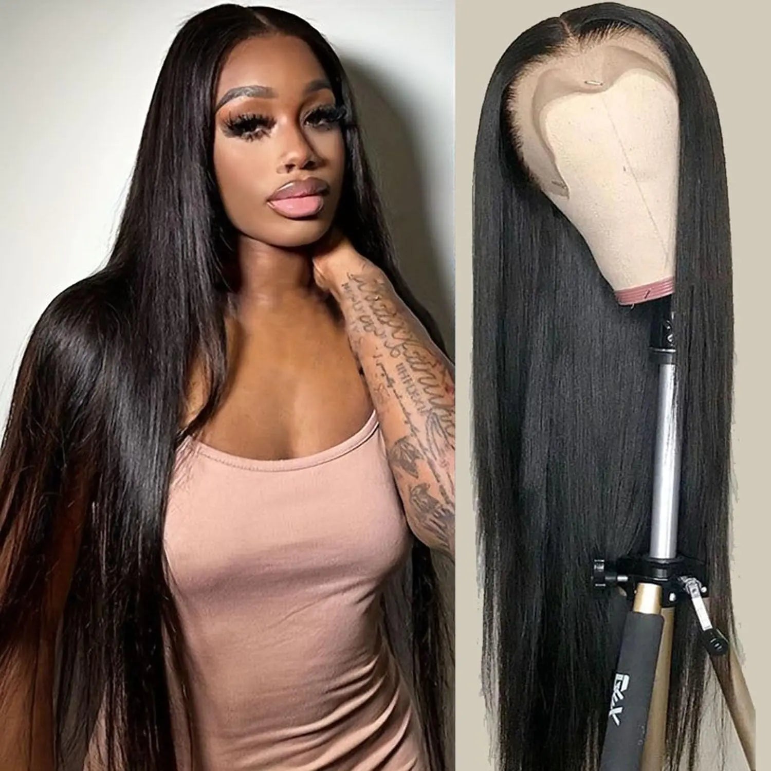 13x6 HD Straight Lace Front Wigs Human Hair WIgs Transparent Bone Straight Lace Frontal Human Hair Wigs for Woman Pre Plucked with Baby Hair Virgin Lace Frontal Wigs Glueless 150% Density 26inch - BACKUPMYFILESNOW