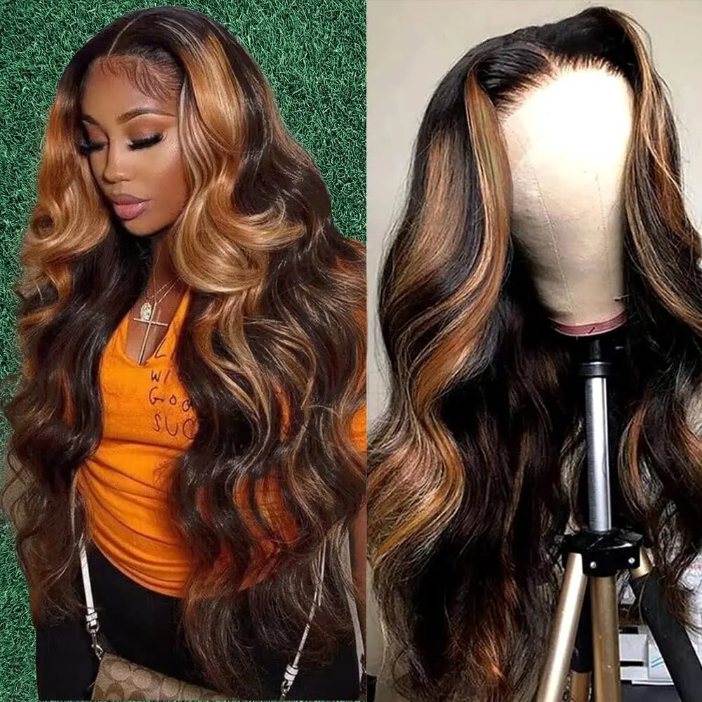 13x6 Lace Front Wigs Human Hair 1b/30 250 Density Body Wave Blonde Wig Highlight Ombre Glueless Wigs HD Lace Front Wigs Wigs For Women 32Inch - BACKUPMYFILESNOW
