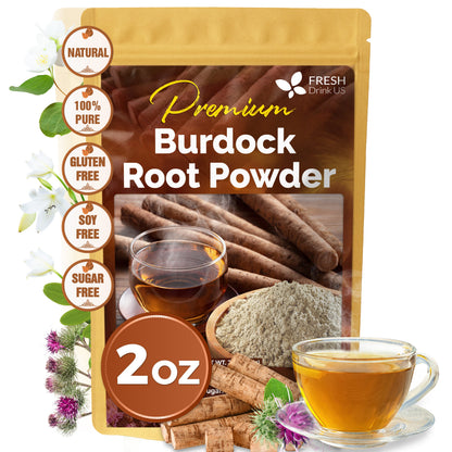 Burdock Root Powder,  Burdock Root Extract, 100% Natural & Pure from Burdock Root, Burdock Root Herbal Tea, No Additives, No Caffeine, Vegan