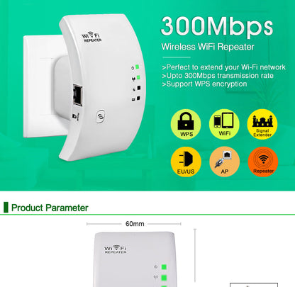 WiFi repeater by My Store, compact wireless signal extender for improving home network coverage
