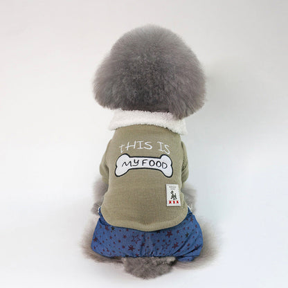 Bone clothes pet clothing for dogs, featuring a bone design on soft fabric