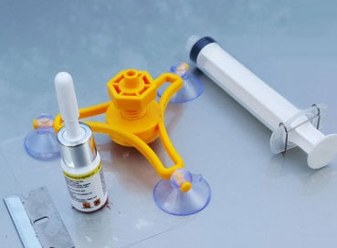 Repairing cracks reducing fluid glue tool set with adhesive applicator tools