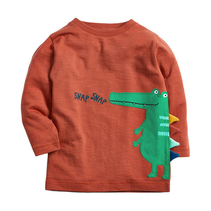 Knitted cotton boy t-shirt in soft fabric, front view
