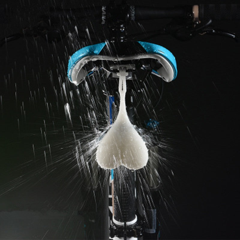 Beating Heart bike rear light with red LED display and compact bicycle safety design