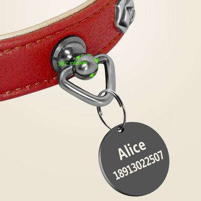 Pet leather collar type 7 by My Store, shown in close-up against a plain background